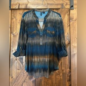 New‎ Direction Women’s Half button Top, Size L